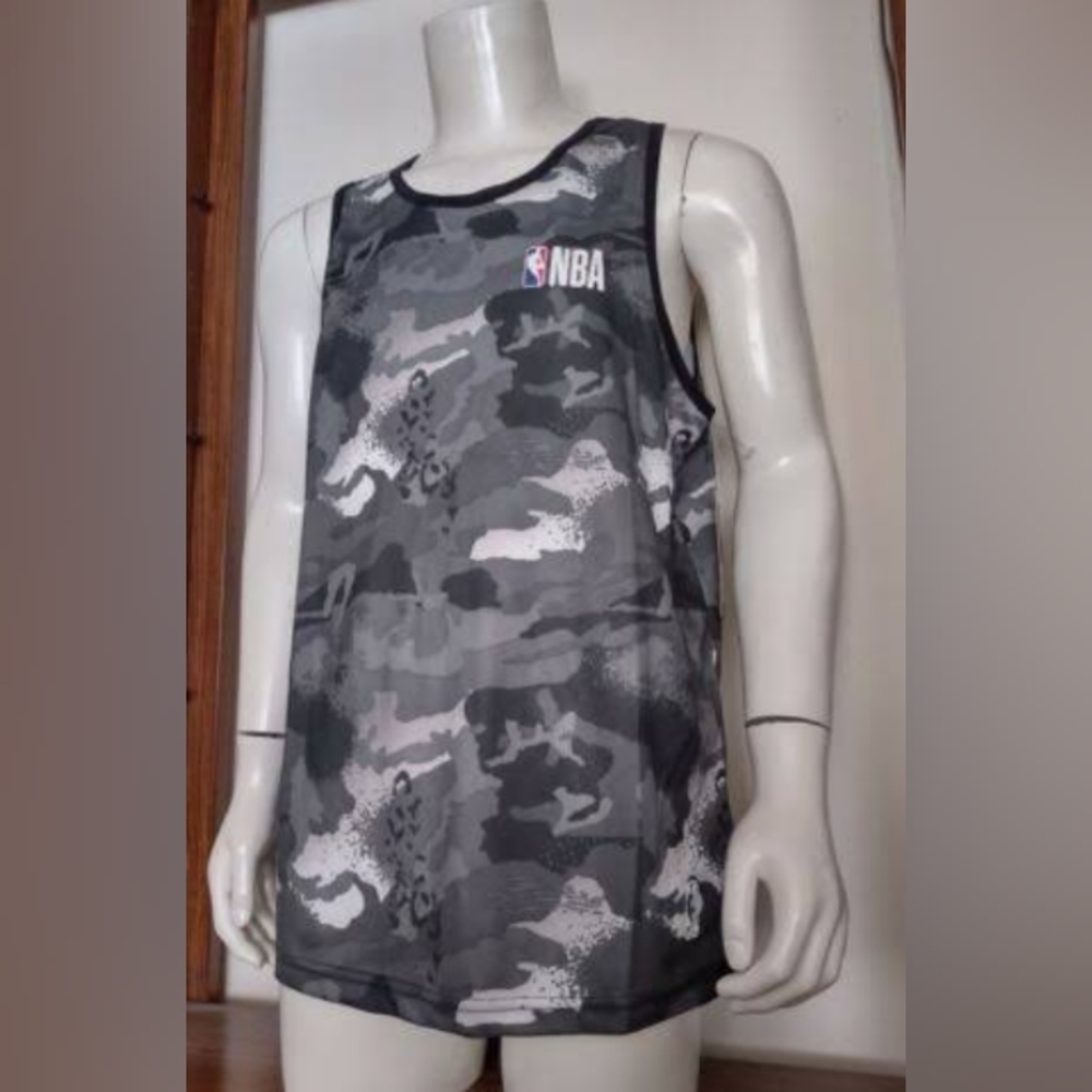 Men’s NBA Basketball Tank Top Gray Camouflage